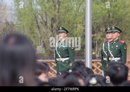 Three soldiers from the People`s Republic of China Stock Photo